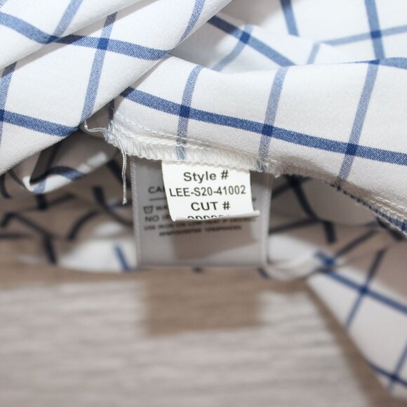 Mizzen + Main Mens Lrg Leeward Trim Performance Button Up Checkered Dress Shirt - Picture 8 of 8